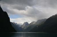 265 Blick über den Oldevatnet zum Jostedalsbreen
