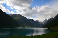 267 Blick über den Oldevatnet zum Jostedalsbreen