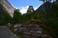 310 Briksdalsbreen, Wanderung zur Gletscherzunge, Gletscherschliff