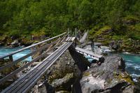 363 Utladalen, Ovre Ardal, Hängebrücke, kurz vorm Vettisfossen
