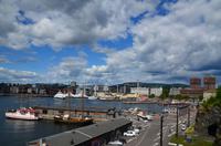 401 Oslo, Blick von Akerhus zum Rathaus