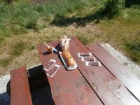 Picknick auf dem Weg nach Lom