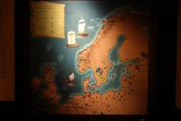 Karte im Hanseatischen Museum, Bergen, Norwegen