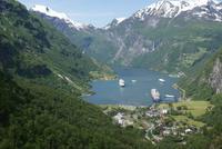 Blick in Richtung Geirangerfjord, Norwegen