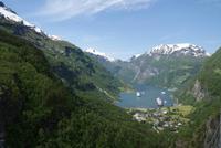 Blick in Richtung Geirangerfjord & Adlerkehren, Norwegen