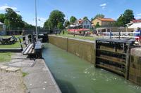 Der Göta Kanal und die Schleuse in Berg