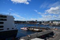 021 Oslo, Blick von Akerhus nach Akerbrygge