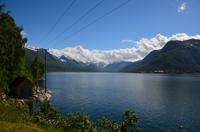115  Blick über den Isfjord nach Andalsnes mit den Romsdaler Alpen