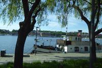 Ankunft in Stockholm am Mälar See