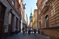 018 Stockholm, Altstadtgasse mit Deutscher Kirche