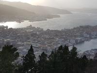 Hurtigrute, Blick vom Foyen auf Bergen