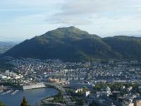 Panoramablick vom Fløyen auf die Stadt Bergen