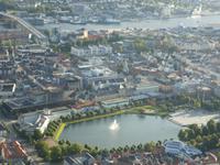 Panoramablick vom Fløyen auf die Stadt Bergen