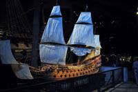 Das Model der Vasa mit Segeln