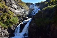Flåmsbane - von  Flåm nach Myrdal - Fotostopp am Kjøsfossen