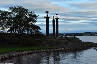 Sverd i Fjell - ein Denkmal aus dem Jahr 1983 - in Erinnerung an die Schlacht am Hafrsfjord - aus der Harald Hagfare (Harald Schönhaar) siegreich war und damit erster König von ganz Norwegen wurde 