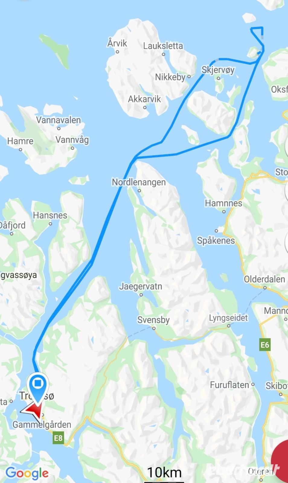 Norwegen - Tromso - unsere Tages-Route in arktischen Gewässern.jpg