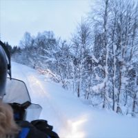 Norwegen - Motorschlitten Fahrt im Tiefschnee.JPG