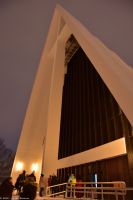 Die Tromsdalen kirke - besser bekannt als Tromsø Eismeerkathedrale
