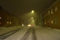 Schneetreiben im arktischen Kiruna