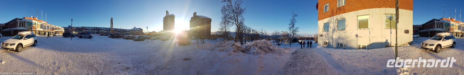Wintersonne in Kiruna - historische Stadtansicht - ab Herbst 2022 ist diese Ansicht Geschichte - eine ganze Stadt zieht um