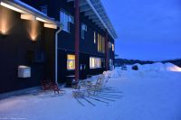 Hotel Rippan in Kiruna - typisch Lappland - typische Tretschlitten