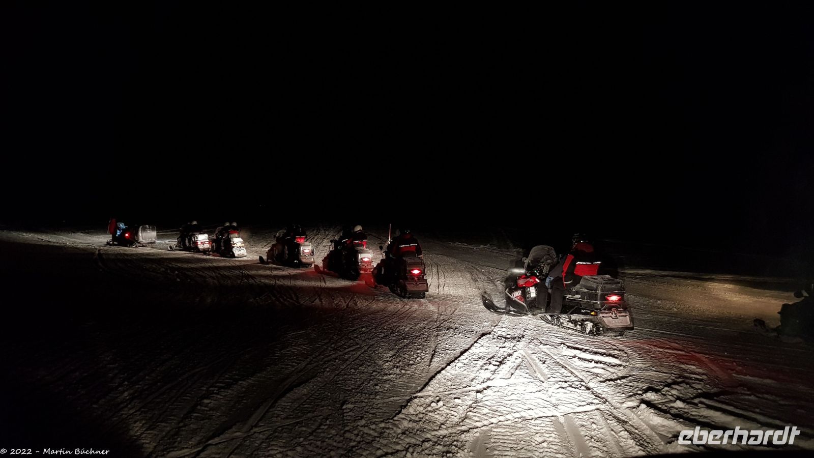Jukkasjärvi - Schneemobil-Tour auf dem Torneälv