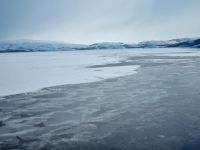 ...unterwegs von Vadsø nach Kirkenes... - Eisschollen auf dem Kirkenesfjord