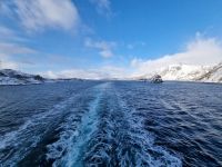 Fahrt durch den Raftsund (Wasserstraße zwischen den Lofoten und Vesterålen)