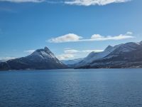 Helgelandküste zwischen Ørnes und Nesna... (Blick zum Svartisen-Gletscher)