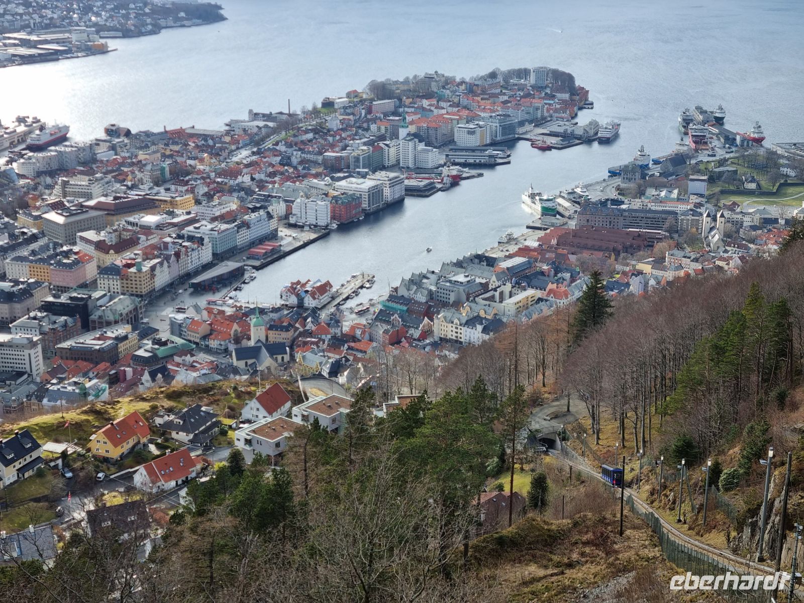 Bergen - Ausblick vom Hausberg Fløyen