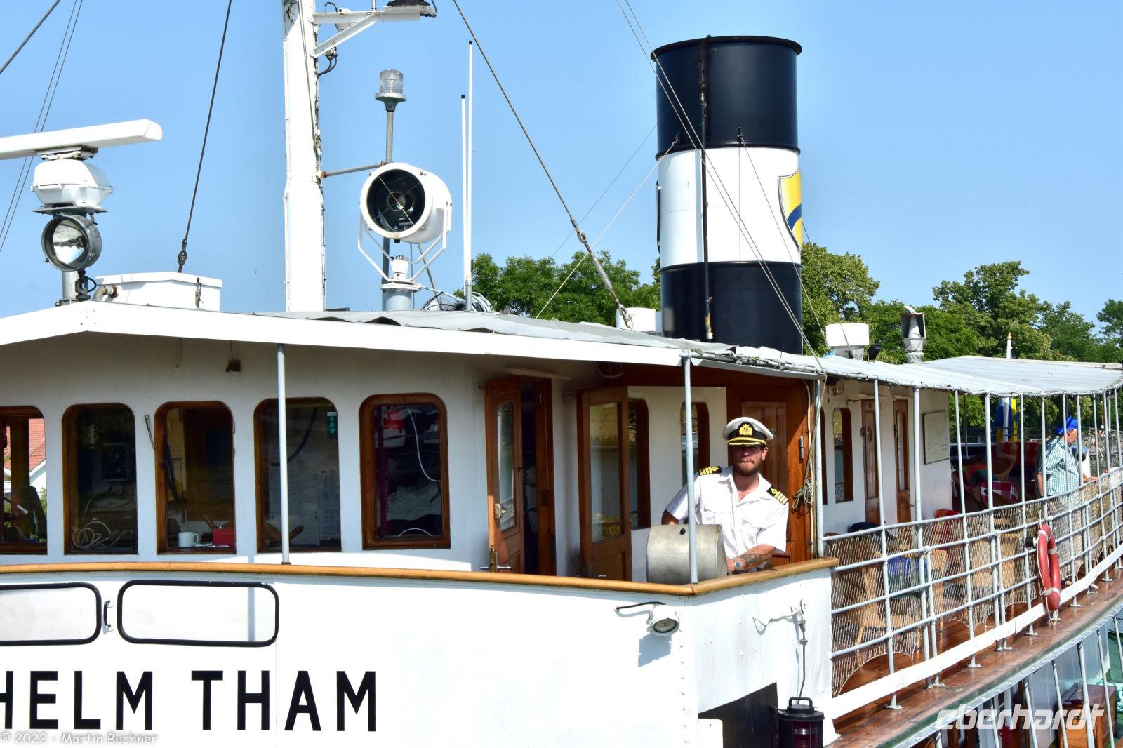 Göta Kanal - Das Blaue Band Schwedens - historischer Dampfer Wilhelm Tham in den Schleusen von Berg
