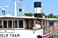 Göta Kanal - Das Blaue Band Schwedens - historischer Dampfer Wilhelm Tham in den Schleusen von Berg