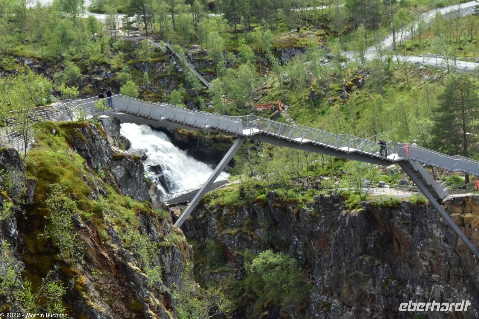 Vøringsfossen im Måbødalen - neue Fußgängerbrücke (in Y-Form) und neue Aussichtsplattformen