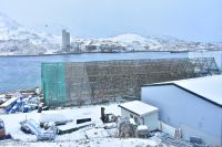 Fisch-Trockengestelle in Honningsvåg