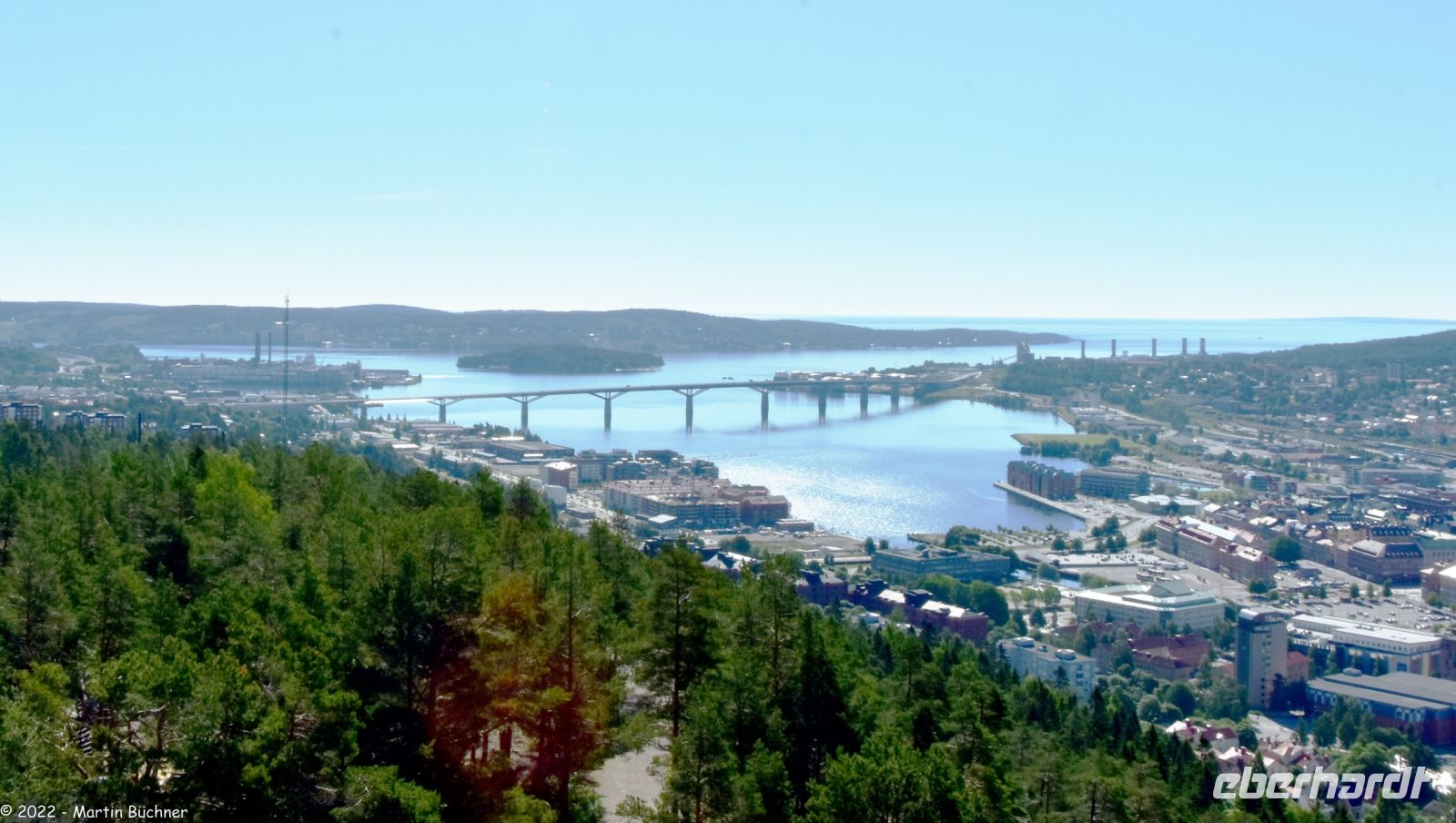 Blick über die Holzindustrie-Stadt Sundsvall