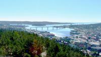 Blick über die Holzindustrie-Stadt Sundsvall