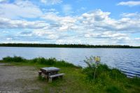 E75 - Pause am See Vajunen in Finnisch Lappland