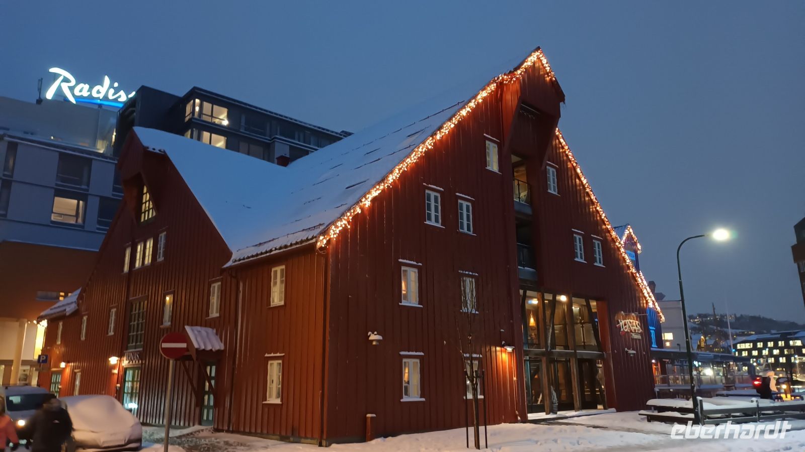 Traditionelles Holzgebäude der Altstadt von Tromsø