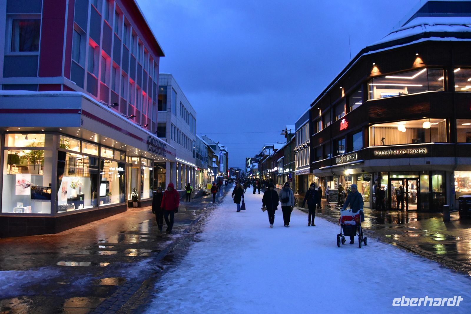 Tromsø - die Storgata wird für das Rentier-Rennen vorbereitet