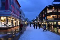 Tromsø - die Storgata wird für das Rentier-Rennen vorbereitet