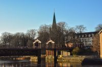 Trondheim - Gamle Bybron - die alte Stadtbrücke über den Fluss Nid (Nidelven) und der Nidarosdom