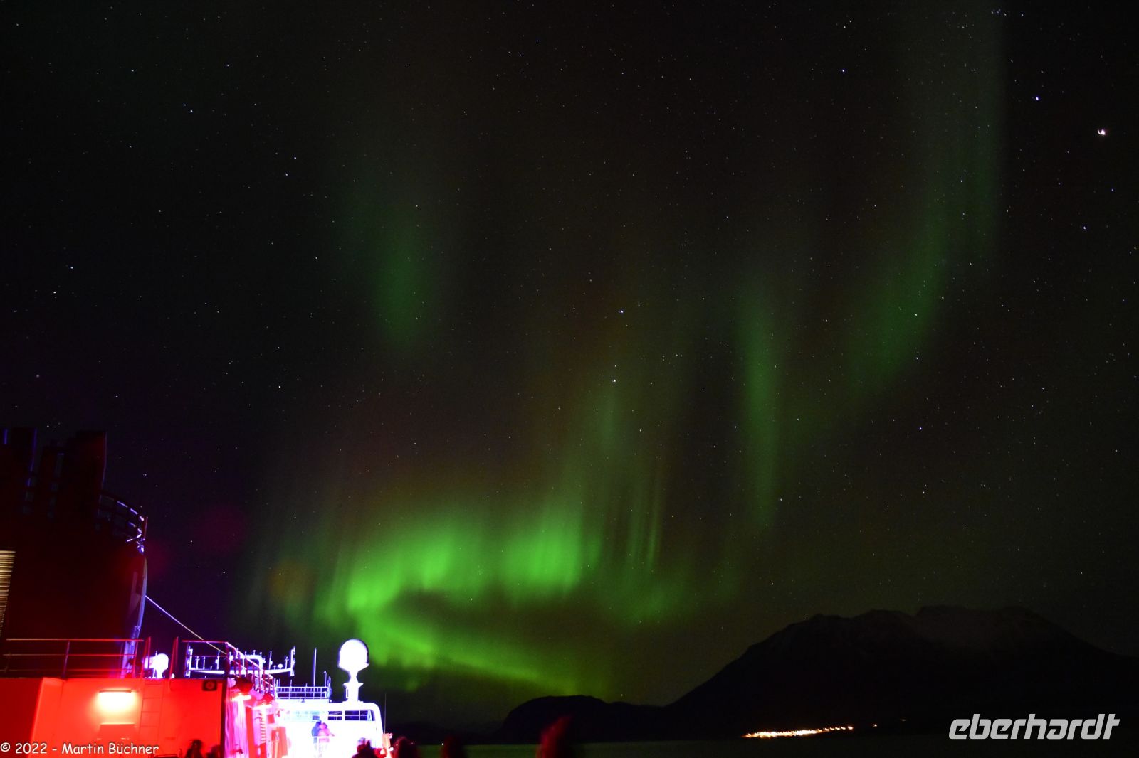 Hurtigruten - M/S Trollfjord auf dem Weg von Tromsø nach Skjervøy - Polarlicht - Nordlicht - Aurora Borealis
