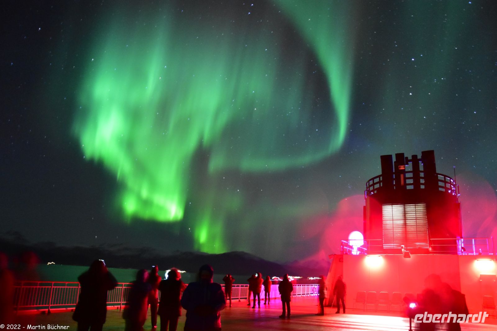 Hurtigruten - M/S Trollfjord auf dem Weg von Tromsø nach Skjervøy - Polarlicht - Nordlicht - Aurora Borealis