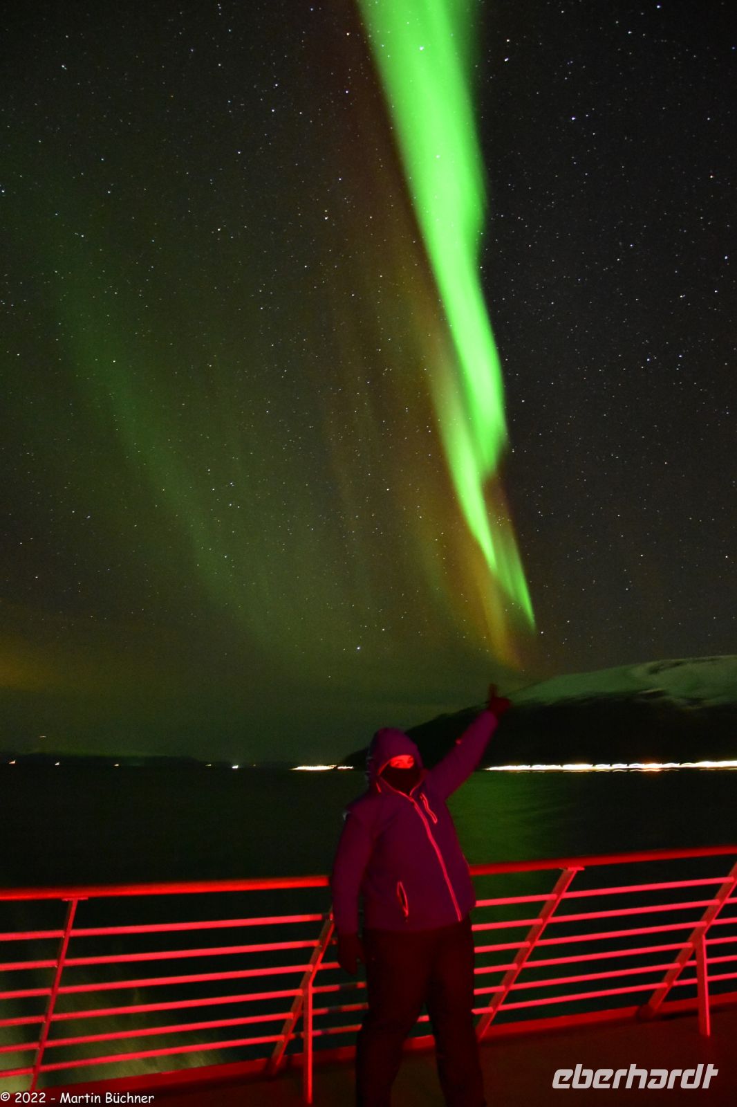 Hurtigruten - M/S Trollfjord auf dem Weg von Tromsø nach Skjervøy - Polarlicht - Nordlicht - Aurora Borealis