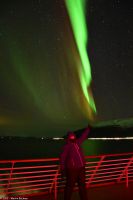 Hurtigruten - M/S Trollfjord auf dem Weg von Tromsø nach Skjervøy - Polarlicht - Nordlicht - Aurora Borealis