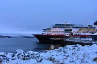 Kirkenes in der Polarnacht - geographischer Wendepunkt der Reise - es ca. 10.00 Uhr morgens
