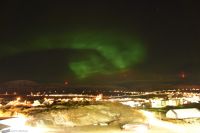 Hurtigruten - M/S Trollfjord - Polarlicht über Båtsfjord (Barentssee)