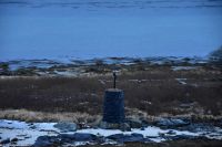 Risøy, Vesterålen - Auf der Varde sitzt ein Seeadler