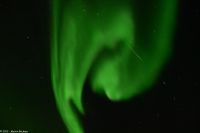Polarlicht über dem Vestfjord - wieder eine große Sternschnuppe - Streifen im Bild!!!